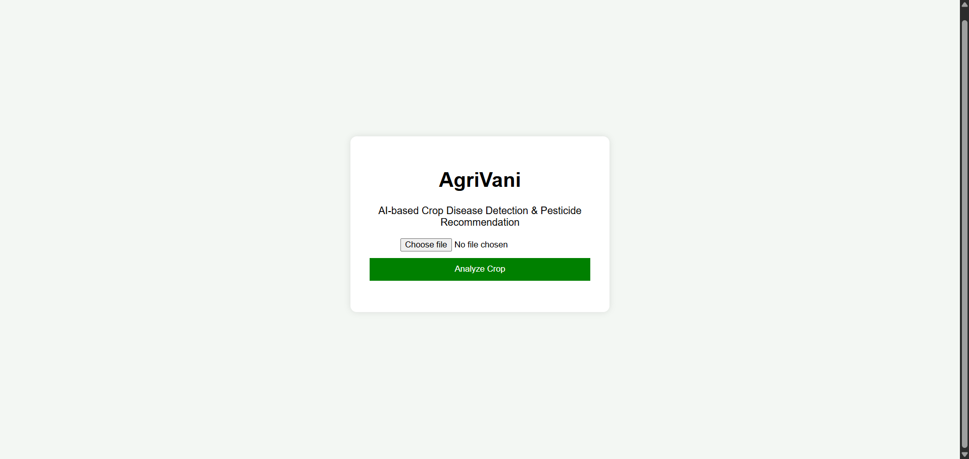 agrivani — ai crop disease detection & farmer assistance platform