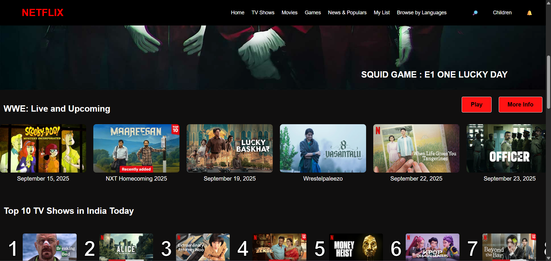 netflix clone — video streaming web application