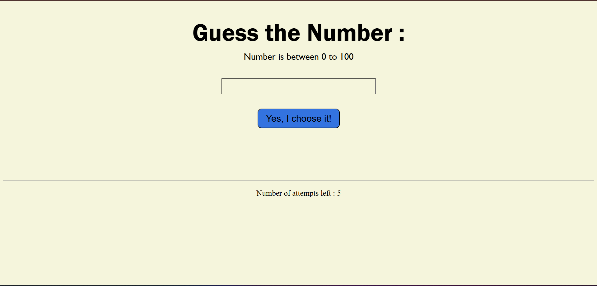 guess the number — interactive number guessing game