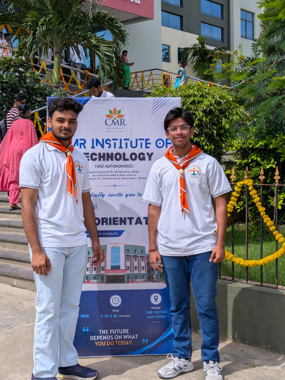 Volunteering at CMRIT Orientation 2026 for B.Tech students